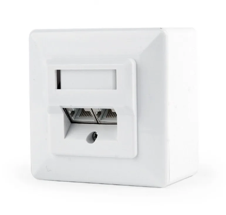 PRIZA RJ-45 aplicabila cu 2 iesiri GEMBIRD pt. cablu STP, Cat6, Keystone (LSA) x 2 | RJ-45 (M) x 2, plastic, 1 buc, "MWS-2S6-01"