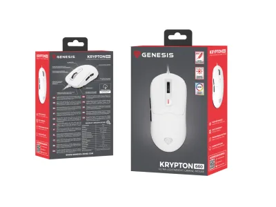Mouse Gaming GENESIS Krypton 660, 12000 DPI, Alb