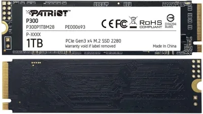 SSD PATRIOT, P300, 128GB, M.2, PCIe Gen3.0 x4, 3D TLC Nand, R/W: 1600 MB/s/600 MB/s MB/s, "P300P128GM28"