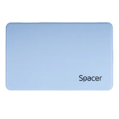 RACK extern SPACER, pt HDD/SSD, 2.5 inch, S-ATA, interfata PC USB 3.0, Husa piele sintetitca, plastic, Bleu, "SPR-25612BL" (timbru verde 0.8 lei)