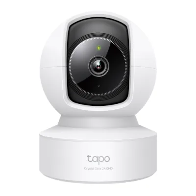 Pan/Tilt AI Home Security Wi-Fi Camera - TAPO C222 V2 SPEC: 2K QHD (2560x1440), 2.4 GHz, Horizontal 360º, 1 × Ethernet Port FEATURE: Pan/Tilt, Smart AI Detection and Notifications (motion, people, pets, cars, baby crying, abnormal sound), Motion Tracking,