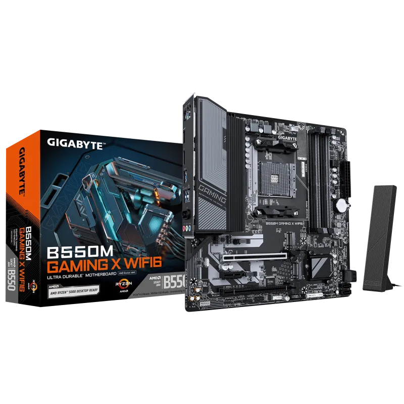 Placa de baza Gigabyte B550M GAMING X WIFI6, Socket AM4, DDR4, Micro-ATX