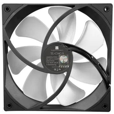Ventilator Thermalright, 140mm, 1500 RPM, S-FDB Bearing, 75.8 cfm, LED ARGB, 4pin PWM, negru, "TL-C14C-S" (timbru verde 0.18lei)