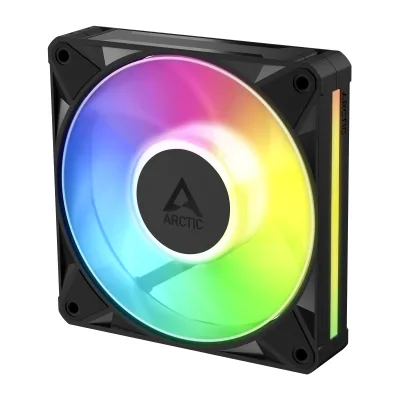 Ventilator Arctic "BioniX P12 A-RGB", 120mm, 450 - 3000 RPM, FDB, 76 cfm, 4-Pin PWM | 3-pin ARGB, negru, "ACFAN00335A" (timbru verde 0.18lei)