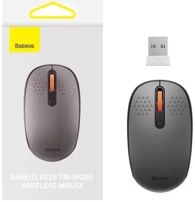 MOUSE Baseus PC sau NB wireless, 2.4GHz si Bluetooth, optic, 800/ 1200/1600 dpi,butoane/scroll 3/1, gri,"B01055503833-00" (timbru verde 0.18 lei) - 6932172632878