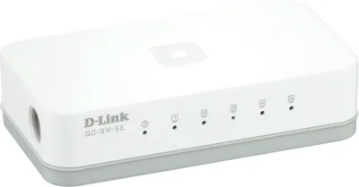 SWITCH D-LINK  5 porturi 10/100Mbps, carcasa plastic, "GO-SW-5E" (timbru verde 2 lei)
