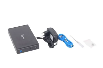 RACK extern GEMBIRD, extern pt. HDD, 3.5 inch, S-ATA, interfata PC USB 3.0, aluminiu, negru, "EE3-U3S-3" (timbru verde 0.8 lei)