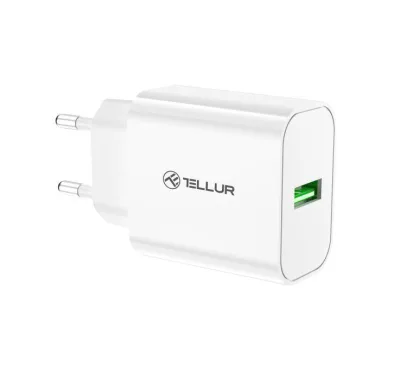 Incarcator priza Tellur USB-A QC3.0, 18W, alb