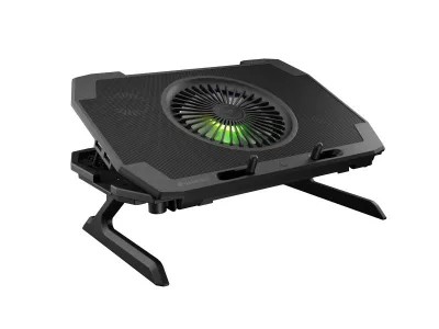 Stand/Cooler notebook GENESIS Oxid 850, pana la 17 inch, 5 ventilatoare, Negru