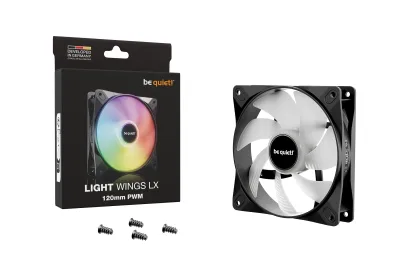 Ventilator be quiet "LIGHT WINGS LX", 120mm, max. 1600 RPM, Rifle Bearing, , 4pin PWM, negru, "BL120" (timbru verde 0.18lei)