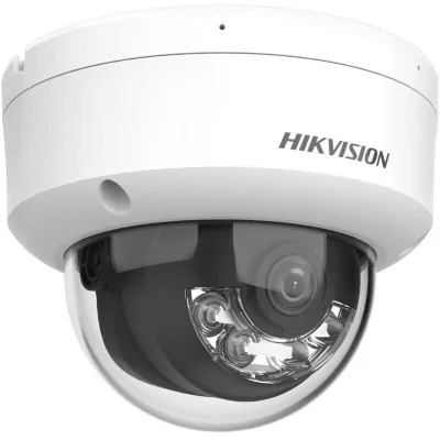 Camera de supraveghere IP Dome 6MP Hikvision DS-2CD2163G2-LIS2U(2.8MM), lentila fixa 2.8mm, iluminare min: Color: 0.005 Lux @ (F1.6, AGC ON),0 Lux cu lumina alba: 30m,  IR 30m, microfon dual incorporat, interfata audio: 1/1, alarma: 1/1, slot card de