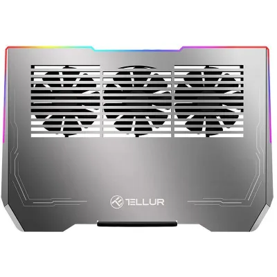 Stand/Cooler notebook TELLUR Shade, pana la 17 inch, 3 ventilatoare, Argintiu