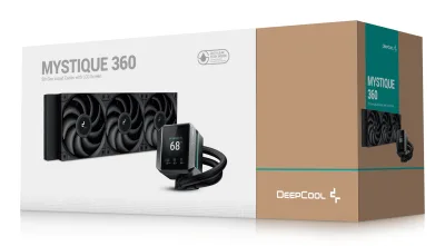 Cooler DeepCool "Mystique 360", racire cu lichid, compatibil Intel si AMD,  ventilator 3x 120mm 2150rpm,LED RGB adresabil,ecran LCD 2.8" customizabil,negru  "R-LX750-BKDSNMP-G-1" (timbru verde 2 lei)