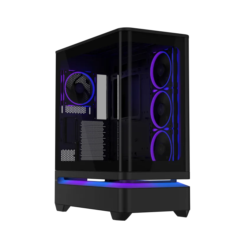 Carcasa ASUS PRIME AP304 TG ARGB BLACK, Desktop, Black