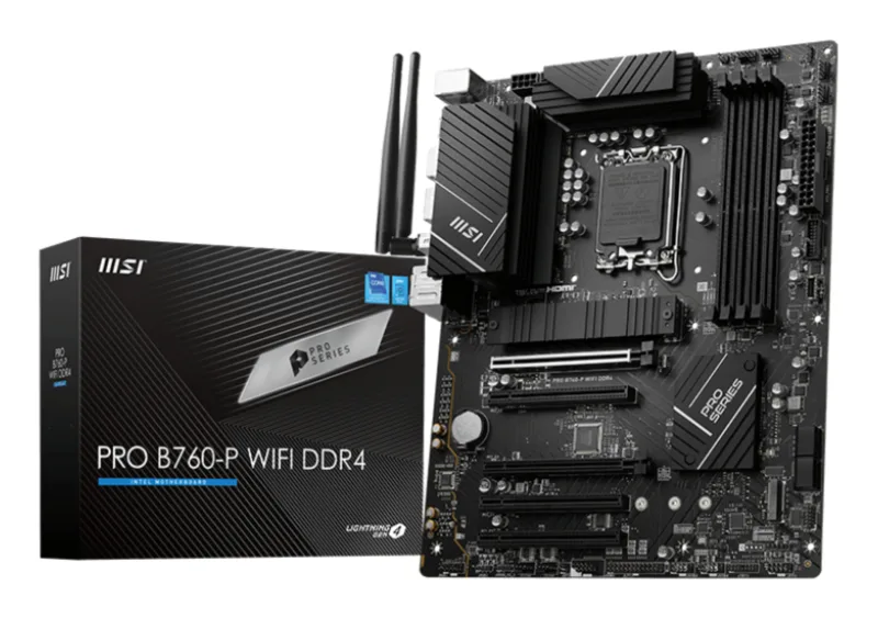 Placa de baza PRO B760-P WiFi DDR4, Intel B760, Socket 1700, ATX "7D98-001R"