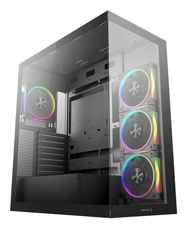 CARCASA gaming "CG580 4F V2", middle tower, ATX, fara sursa, sticla securizata, suporta 8xfan, inclus 4xfanx120mm, ARGB, negru, PSU shroud,7 sloturi expansiune, USB-C x 1, USB 3.0 x 2, audio+mic, "R-CG580-BKADA4-G-2" (timbru verde 0.32lei)