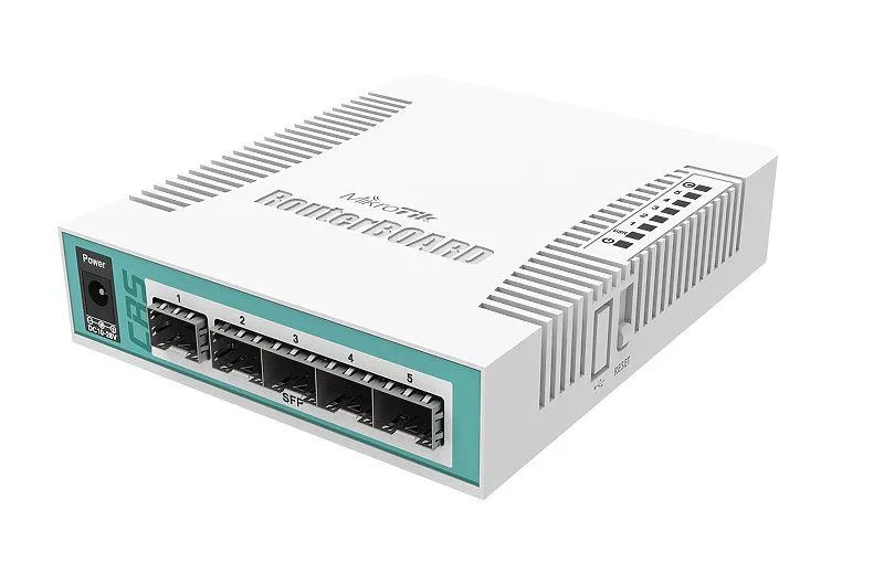 SWITCH Mikrotik, Gigabit x 1, SFP x 5, "CRS106-1C-5S" (timbru verde 2 lei)