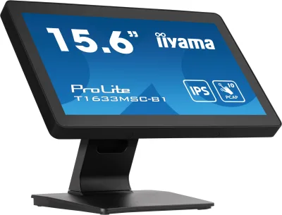 Monitor IPS LED Iiyama ProLite 15.6" T1633MSC-B1, Full HD (1920 x 1080), HDMI, DisplayPort, Boxe, Touchscreen (Negru) "T1633MSC-B1" (timbru verde 7 lei)