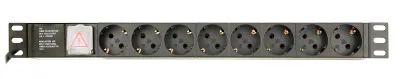 PDU GEMBIRD 1U pt. rack 19 inch, 8 prize Schuko, intrare Schuko, max 10 A, on/off, 3 m, "EG-PDU-014" (timbru verde 0.8 lei)
