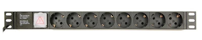 PDU GEMBIRD 1U pt. rack 19 inch, 8 prize Schuko, intrare Schuko, max 10 A, on/off, 3 m, "EG-PDU-014" (timbru verde 0.8 lei)