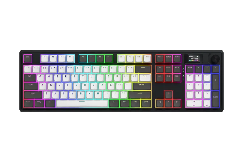 Tastatura Mecanica Gaming HATOR Skyfall Pro Wireless 100, RGB, Wireless, Alb-Negru