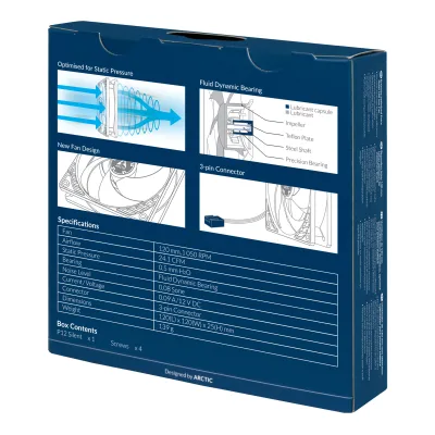 VENTILATOR ARCTIC PC, P12 Silent (Black),"ACFAN00130A"