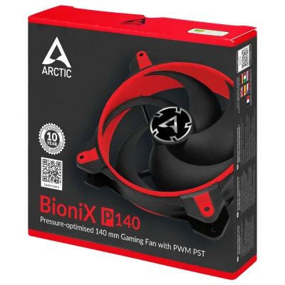 VENTILATOR ARCTIC PC, BIONIX P140 , 140x140x28mm, w/ PWM & cablu PST, high static pressure, RED, "ACFAN00127A"