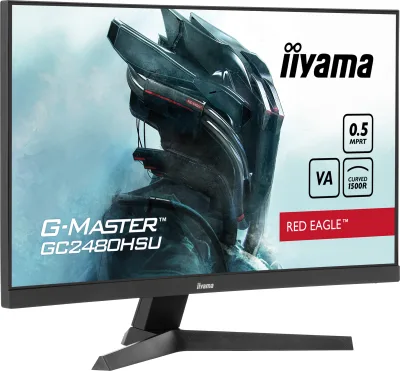 IIYAMA Monitor LED GC2480HSU-B1 23.6" VA Curved 1920 x 1080 180Hz 300 cd/m 3000:1 HDMI DP USB HUB Tilt "GC2480HSU-B1" (timbru verde 7 lei)
