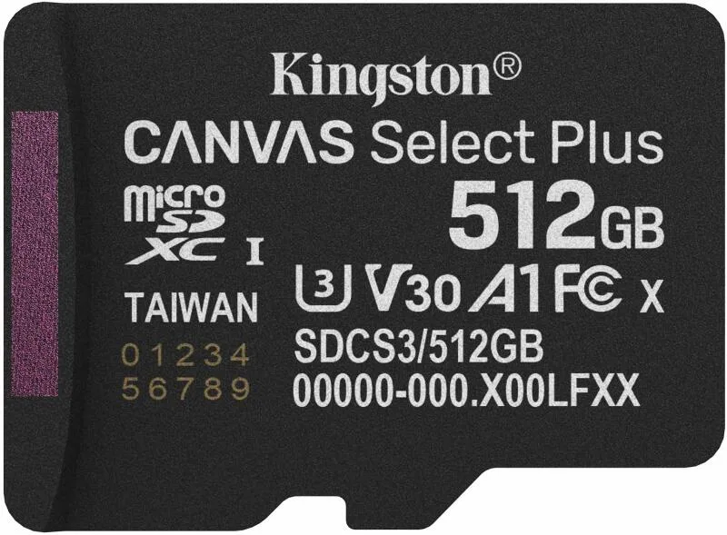 MEMORY MICRO SDXC 512GB UHS-I/SDCS3/512GBSP KINGSTON "SDCS3/512GBSP" (timbru verde 0.03 lei)