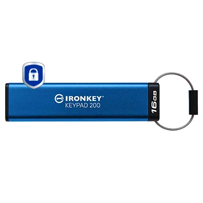 16GB IronKey Keypad 200, FIPS 140-3 Lvl 3 (Pending) AES-256 Encrypted, "IKKP200/16GB" (timbru verde 0.03 lei)