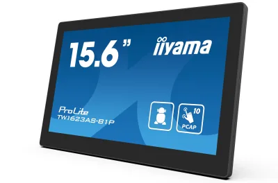 IIYAMA Monitor Android 24/7 TW1623AS-B1P 15.6" Full HD PCAP 10pt touch screen with POE  1920 x 1080 16:9 450 cd/m2 30ms projective capacitive Android 13 BT "TW1623AS-B1P" (timbru verde 7 lei)