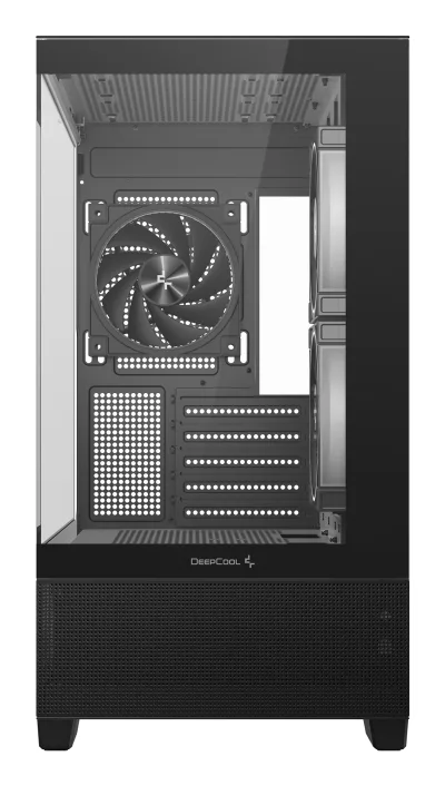 CARCASA DeepCool "CG380", middle tower, gaming, fara sursa, suporta 9xfan, 3xfan inclus, PSU shroud, USB Type-C x 2, USB 3.2 gen 1 x 2, audio+mic, 5 sloturi expansiune, negru, "R-CG380-BKAGM3-G" (timbru verde 0.24lei)