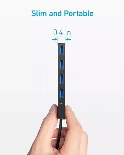 HUB Anker, 4-in-1, USB 3.0 x 4 porturi, incarcare prin USB Type-C, viteza 5 Gbps, conectare prin USB-C, negru, "A8309G11" (timbru verde 0.18 lei - 0194644177737