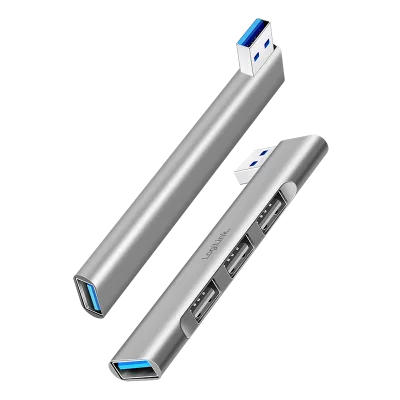 HUB extern LOGILINK, porturi USB: USB-A 3.0 x 1 + USB-A 2.0 x 3, conectare prin USB-A, aluminiu, gri, "UA0436" (timbru verde 0.18 lei)