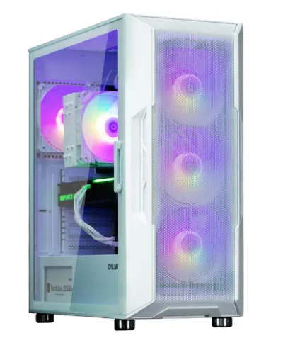CARCASA Zalman "i3 Neo", middle tower, gaming, fara sursa, suporta 8xfan, 4xfan inclus, USB 3.1 gen1 x 2, USB 2.0x1, audio+mic, 7 sloturi expansiune, alb, "i3 NEO ARGB White" (timbru verde 0.32lei)