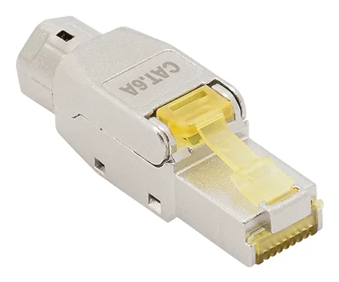 MUFA RJ-45 LOGILINK pt. cablu FTP, SFTP, Cat6a/Cat7/Cat8, RJ-45 (T), ecranat, plastic cu metal, extra scurta, 1 buc, "MP0085"
