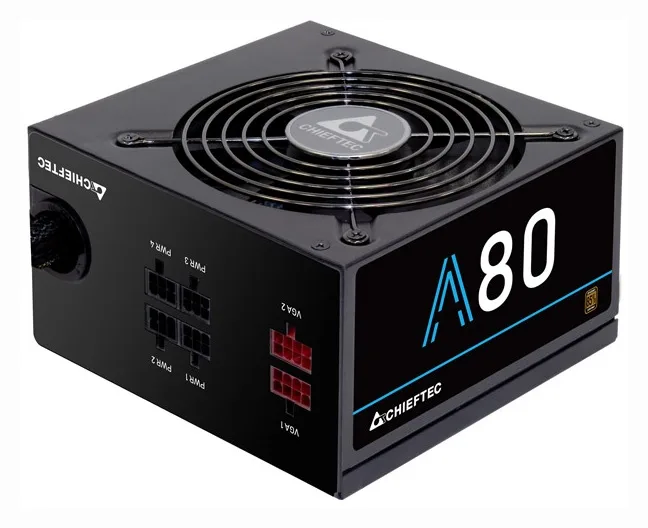 SURSA Chieftec A-80 650 W, semi-modulara, certificare 80 Plus Bronze - compatibila, ventilator 120 mm x 1, PCI-E 6+2 pin x 2, SATA x 6, "CTG-650C" (timbru verde 2 lei)