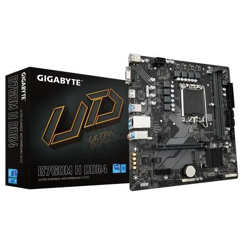 Placa de baza Gigabyte B760M H, Socket 1700, DDR4, Micro-ATX