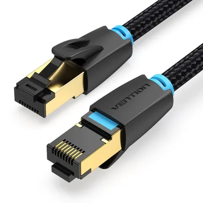 Patch cord SFTP Vention, Cat. 8, RJ-45 (T) la RJ-45 (T), 3m, AWG 30, 40Gbps, ecranat, conectori auriti, negru, "IKGBI" (timbru verde 0.08 lei) - 6922794749665