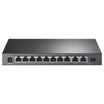 SWITCH PoE TP-LINK, 10 porturi Gigabit (2-Port PoE++ si 6 PoE+), IEEE 802.3af/at/bt, buget PoE 123W maxim, carcasa metalica "TL-SG1210PP" (timbru verde 2 lei)