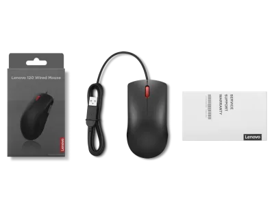 Mouse LENOVO 120, 1600 dpi, Negru