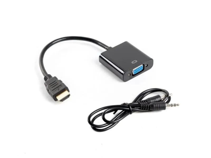 Cablu adaptor HDMI(M)  VGA(F) + minijack 3,5 mm(F) 20 cm