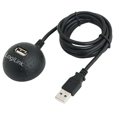 CABLU USB LOGILINK prelungitor, USB 2.0 (T) la USB 2.0 (M), 1.5m, format Docking Station pt. mufa mama, negru, "CU0013B" (timbru verde 0.08 lei)