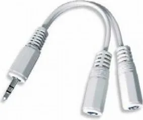 CABLU audio GEMBIRD Splitter stereo (1 x 3.5 mm jack T la 2 x 3.5 mm jack M), 10cm, alb "CCA-415W" (timbru verde 0.08 lei)