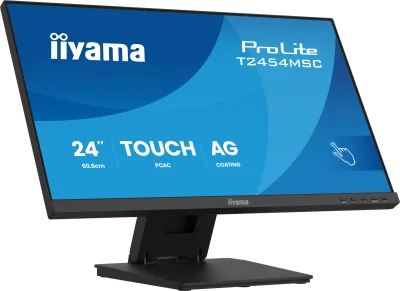IIYAMA Monitor Touch T2454MSC-B3AG 24" InCell PCAP 10pt touchscreen monitor featuring IPS panel technology, Anti-Glare coating and a flexible stand "T2454MSC-B3AG" (timbru verde 7 lei)