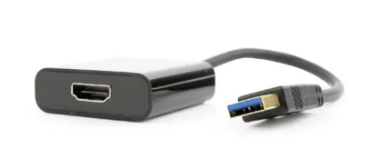 ADAPTOR video GEMBIRD, adaptor USB 3.0 (T) la HDMI (M), 15cm, rezolutie maxima Full HD (1920 x 1080) la 60Hz, negru, "A-USB3-HDMI-02" (timbru verde 0.08 lei)