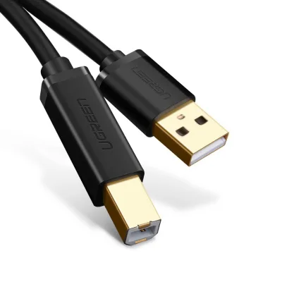 CABLU USB Ugreen pt. imprimanta, "US135" USB 2.0 (T) la USB 2.0 Type-B (T), 1.5m, conectori auriti, negru, "10350" (timbru verde 0.08 lei) - 6957303813506