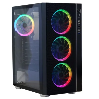 Carcasa SPACER SPCS-GC-RAINBOW, RGB, Mid Tower, Black