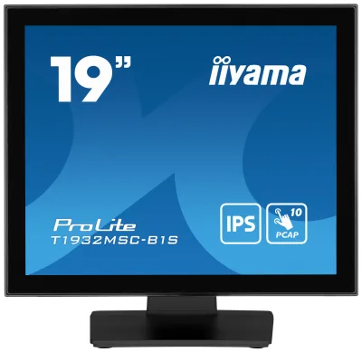 IIYAMA Monitor LED T1932MSC-B1S 19"" 10pt IPS TOUCH 1280 x 1024  14ms 250 cd/m2 projective capacitive IP54 VGA HDMI DP "T1932MSC-B1S" (timbru verde 7 lei)