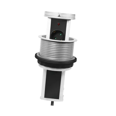 PRELUNGITOR LOGILINK, mecanism ridicare/coborare, indicator LED, Schuko x 3, 230 V/16 A 3500 W max, cablu 3G 1.5mm2, 1.8 m, argintiu/negru/alb "LPS235A" (include TV 0.18lei)